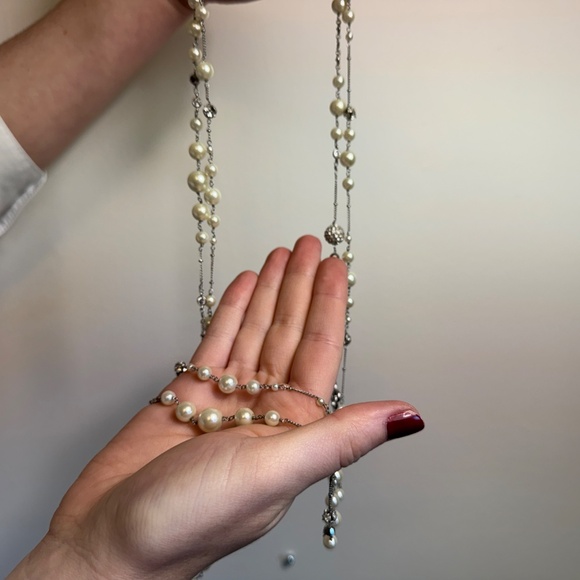 Stella & Dot Long Pearl Necklace - Picture 3 of 4